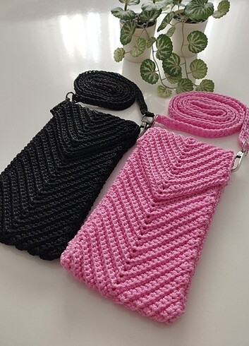 Örgü telefon cantasi