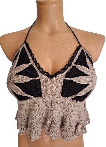 xs Beden çeşitli Renk EL ÖRGÜSÜ TASARIM BÜSTİYER,CROP, TOP