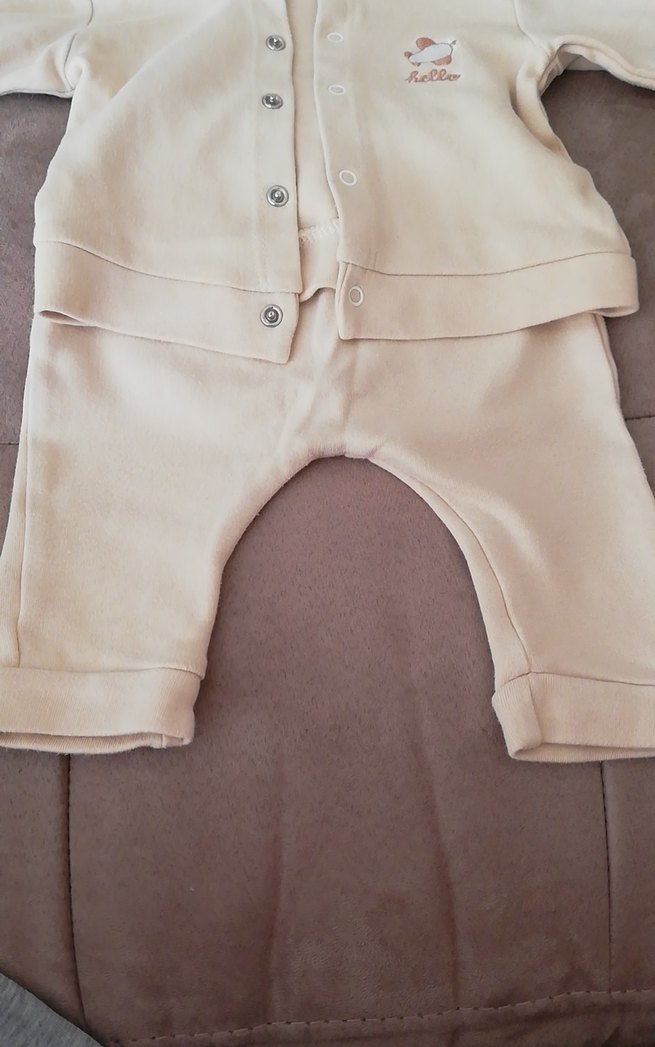 Düğmeli Kapüşonlu Bebek Erkek Takımı - Görsel 2