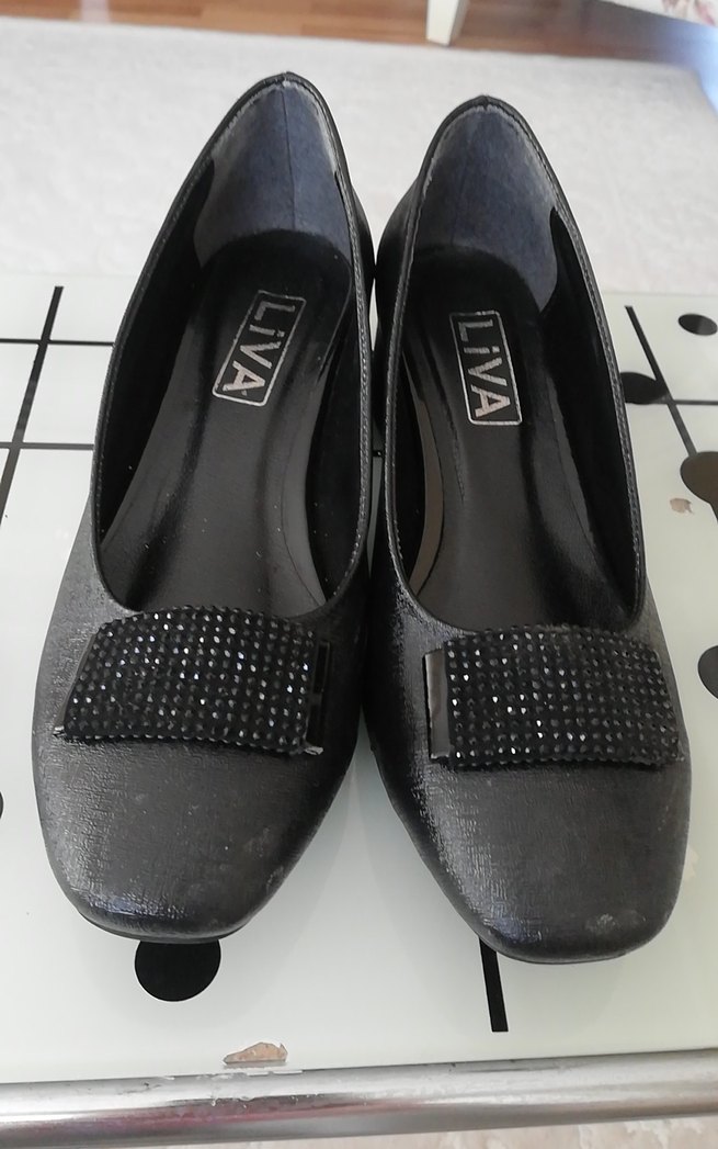 Siyah Tokalı Kadın Topuklu Ofis Ayakkabısı - Görsel 2