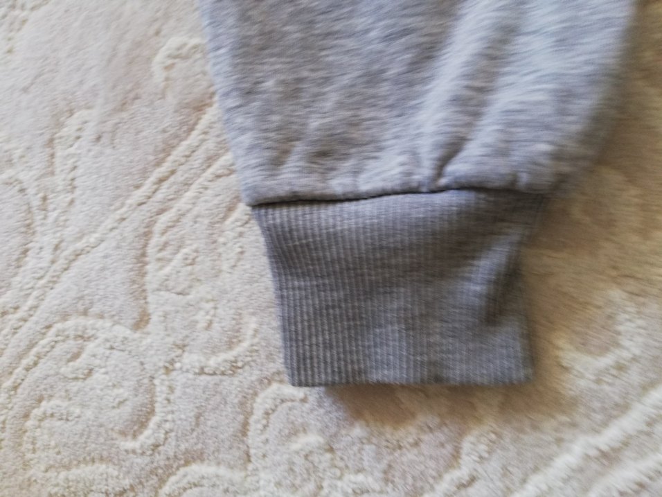 Gri Kapüşonlu Fermuarlı Kadın Sweatshirt. Erkek svit. - Görsel 3