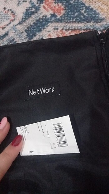 Network NETWORK siyah deri etek 