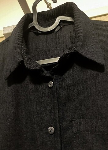 Siyah tunik boy kışlık gömlek