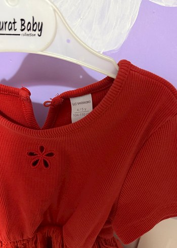 Balon etekli Kız Çocuk Kırmızı elbise - Görsel 2