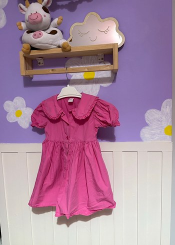 Pembe Fırfırlı Kız Çocuk Elbise - Görsel 2