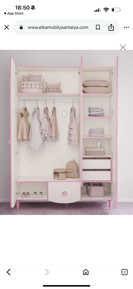 Acill satılıktır Pastel Pembe Çocuk Gardırop - Görsel 3