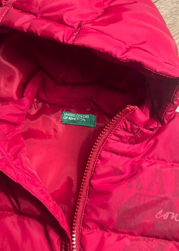 Kız Çocuk Kapüşonlu Kırmızı Fermuarlı Yelek - Görsel 2