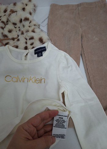 Calvin Klein Beyaz Uzun Kollu Kız Tişörtü - Görsel 3