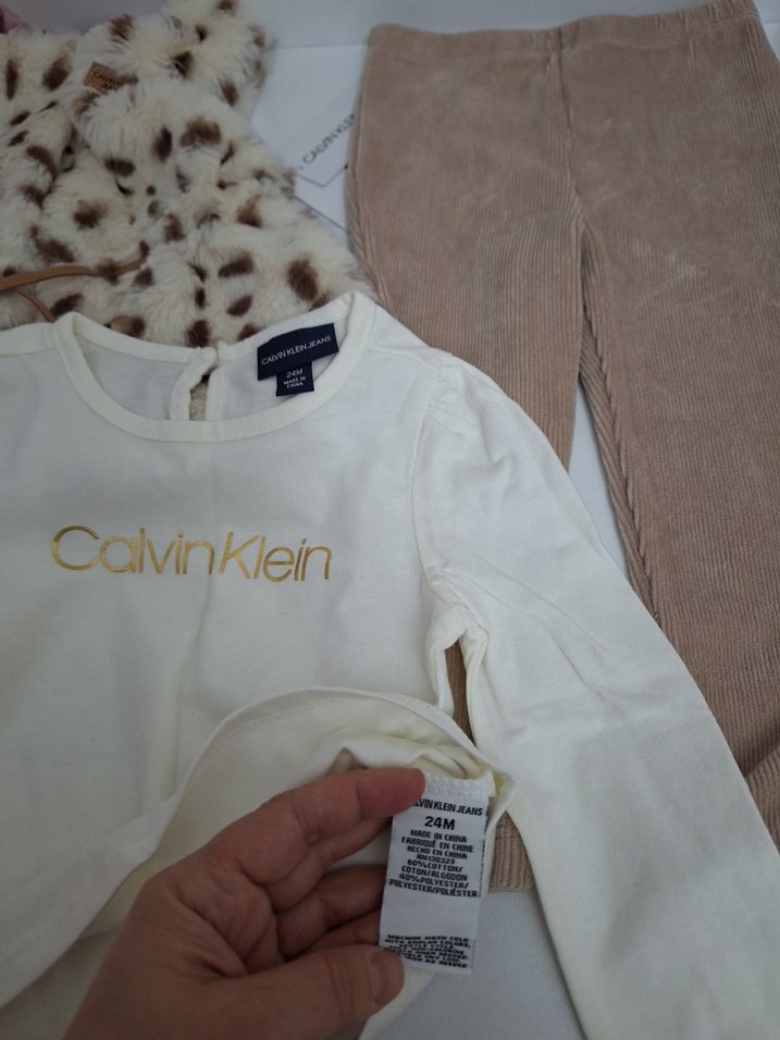 Calvin Klein Beyaz Uzun Kollu Kız Tişörtü - Görsel 3