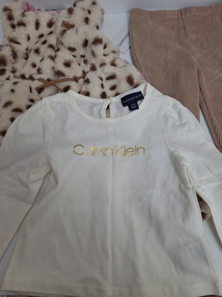 Calvin Klein Beyaz Uzun Kollu Kız Tişörtü - Görsel 2