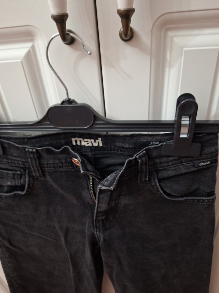 Kadın Siyah Geniş Kesim Midi Kot Pantolon - Görsel 2