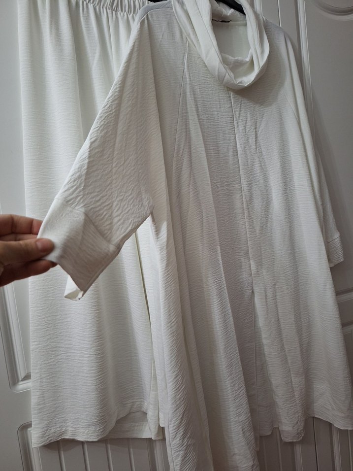 Beyaz Uzun Kollu Bohem Tunik - Görsel 5