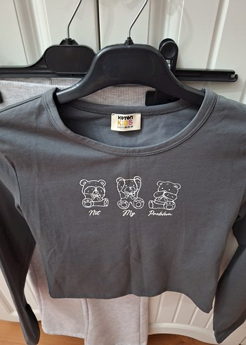 Gri Uzun Kollu esofman ikili - Görsel 2