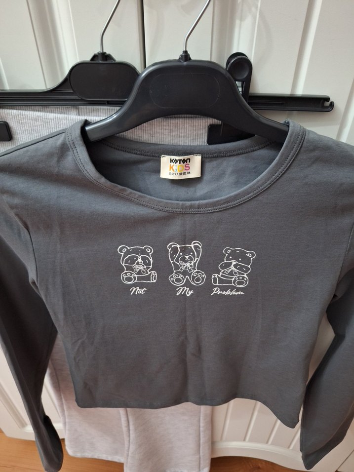 Gri Uzun Kollu esofman ikili - Görsel 2