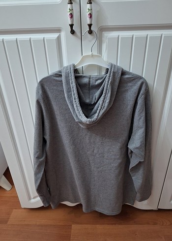 Gri Champion Kapüşonlu Kadın Sweatshirt - Görsel 4