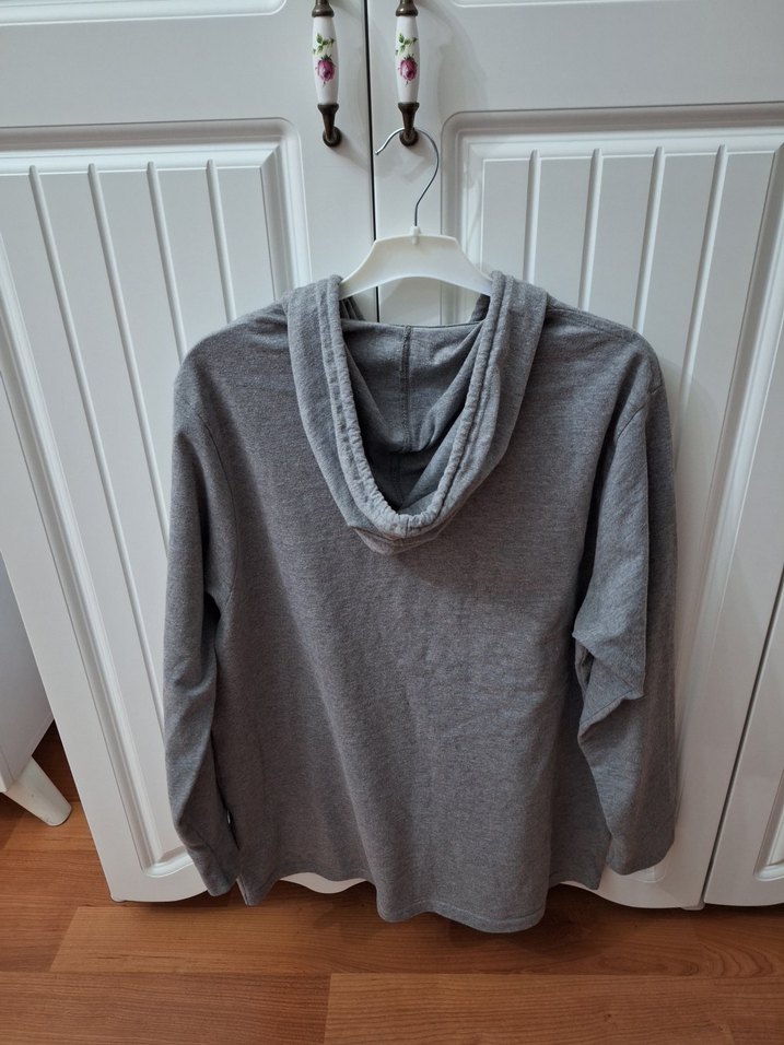 Gri Champion Kapüşonlu Kadın Sweatshirt - Görsel 4