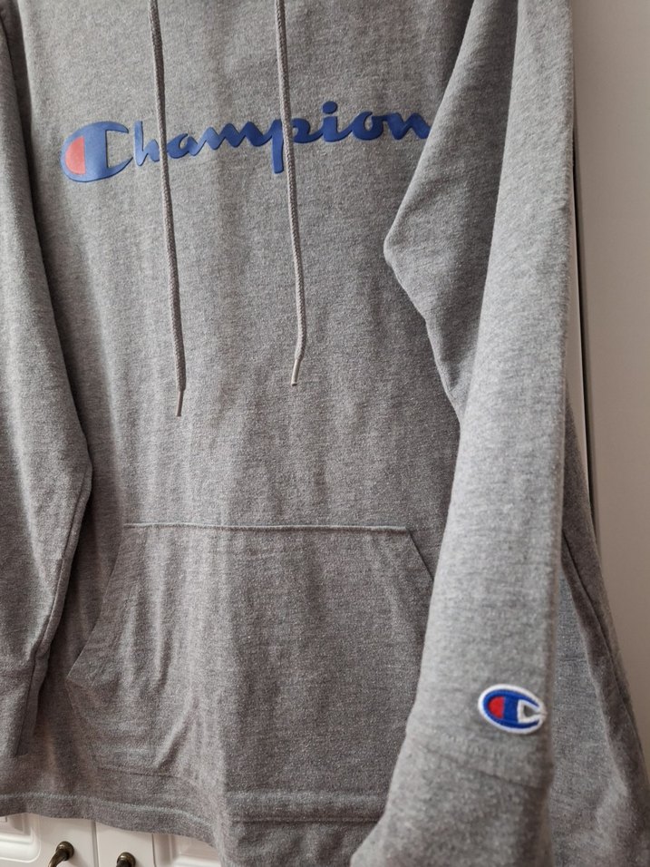 Gri Champion Kapüşonlu Kadın Sweatshirt - Görsel 3