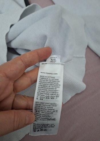 V Yaka Beyaz Kadın Keten Kazak - Görsel 4