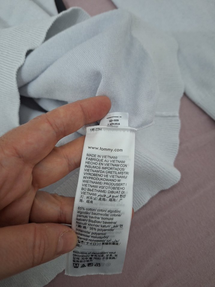 V Yaka Beyaz Kadın Keten Kazak - Görsel 4