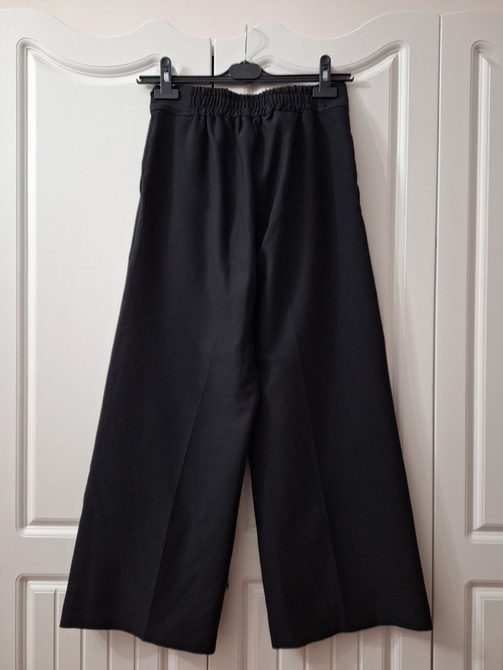 Kadın Siyah Kemerli Kumaş Pantolon - Görsel 2