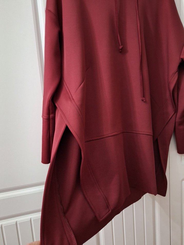 Bordo Yumuşak Kumaşlı Salaş Sweatshirt - Görsel 2