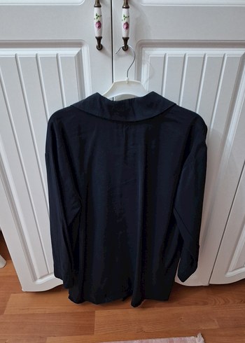 Siyah, Uzun Kollu, Salaş Kadın Gömlek - Görsel 4