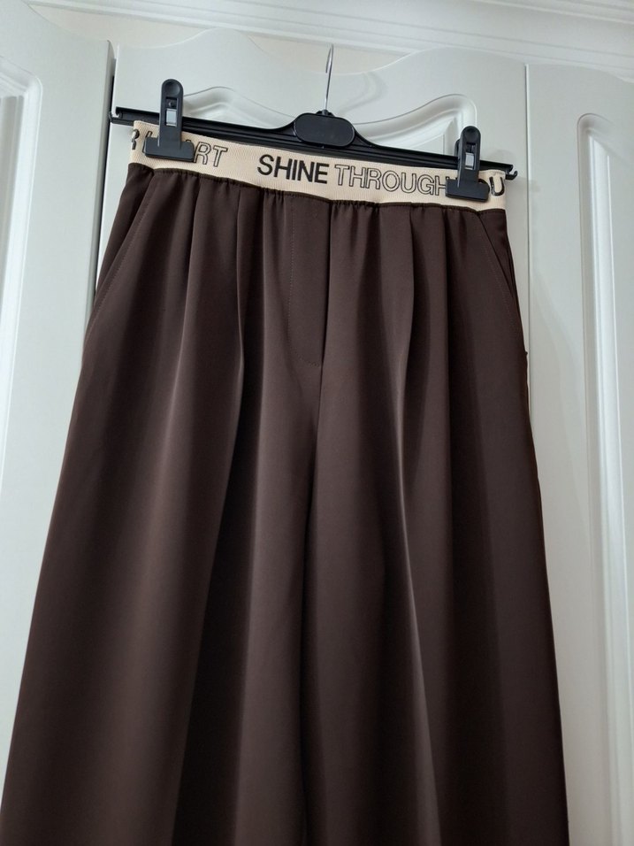 Kemer Detaylı Uzun Kadın Kumaş Pantolon - Görsel 2