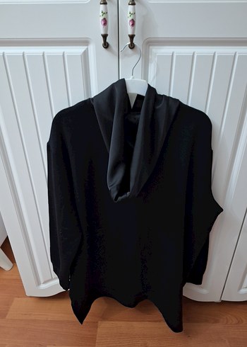 Siyah Kapüşonlu Fermuarlı Kadın Sweatshirt - Görsel 3