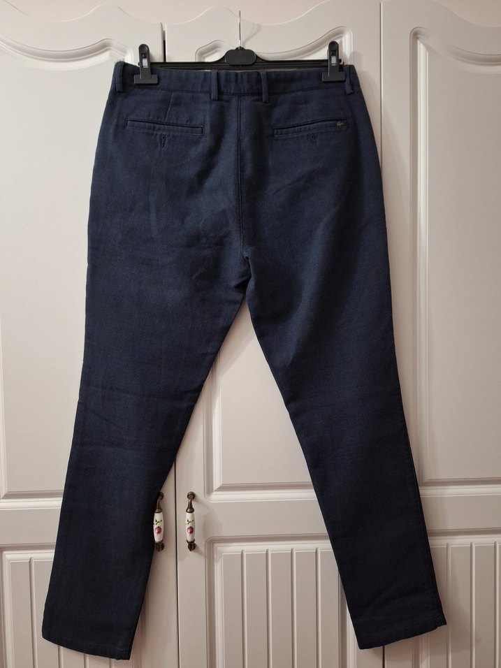 Erkek Lacivert Denim Kemerli Pantolon - Görsel 3