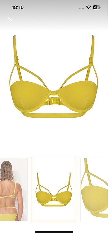 40 Beden sarı Renk Bikini üstü
