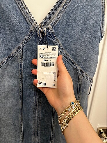 xs Beden mavi Renk Zara Denim Elbise