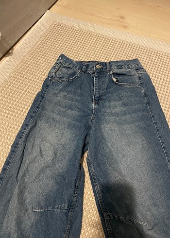 Mavi baggy Kadın Pantolon