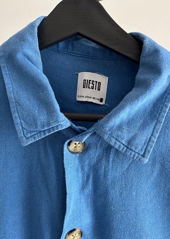 Mavi Denim Düğmeli Erkek Gömlek - Görsel 2