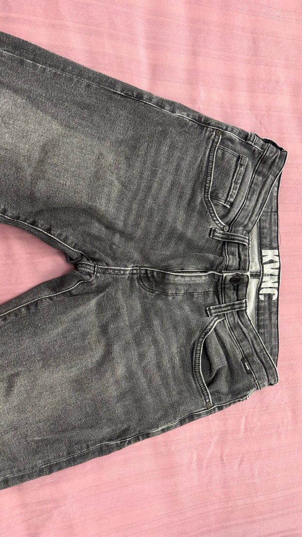 Erkek Gri Regular Fit Denim Pantolon - Görsel 3