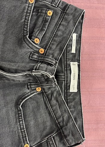 Mango Gri Düğmeli Kadın Denim Pantolon - Görsel 3