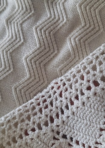 Beyaz Örgü Desenli Yatak Örtüsü - Görsel 8