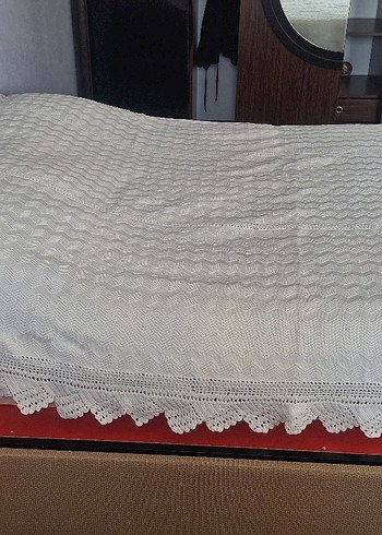 Beyaz Örgü Desenli Yatak Örtüsü - Görsel 7