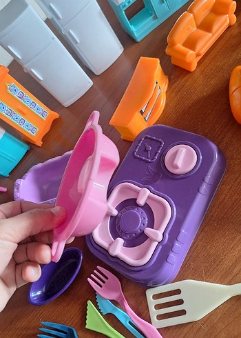 Renkli Plastik Oyuncak Mutfak Seti - Görsel 3