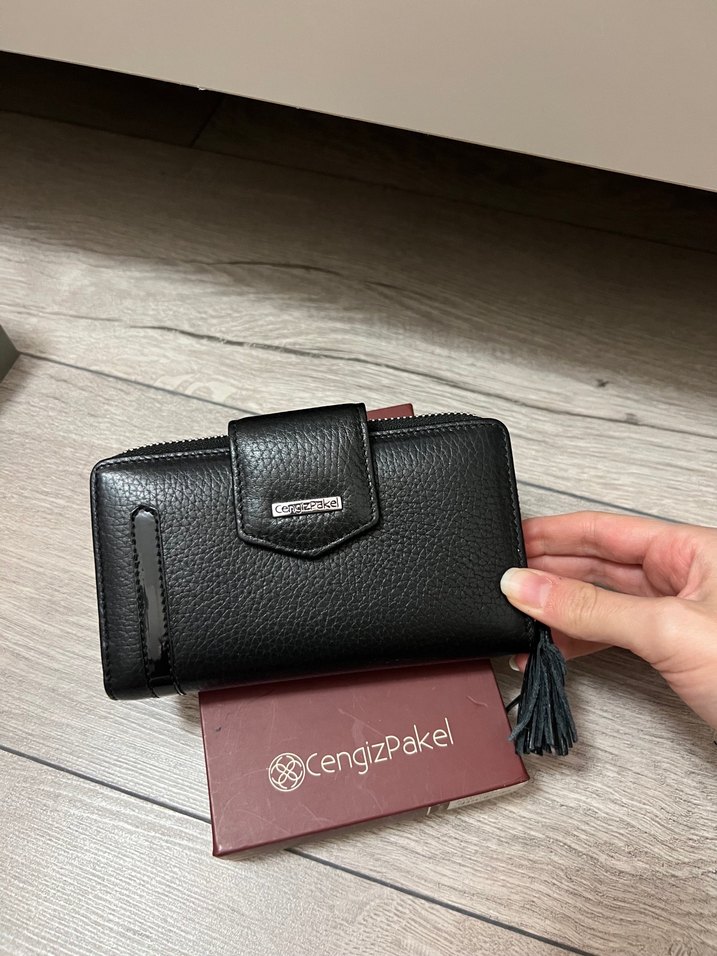 Cengiz Pakel Siyah Deri Kadın Cüzdan - Görsel 2