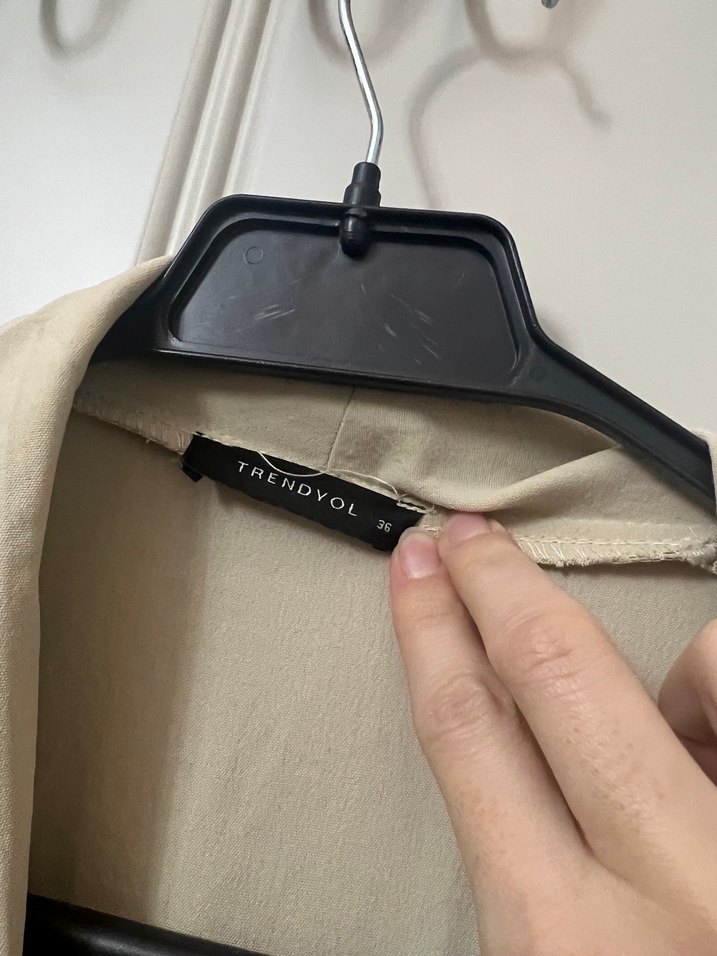 Bej Uzun Keten Salaş Trençkot - Görsel 4