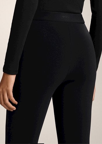 Siyah Yüksek Belli Bilek Boyu Tayt - Görsel 2