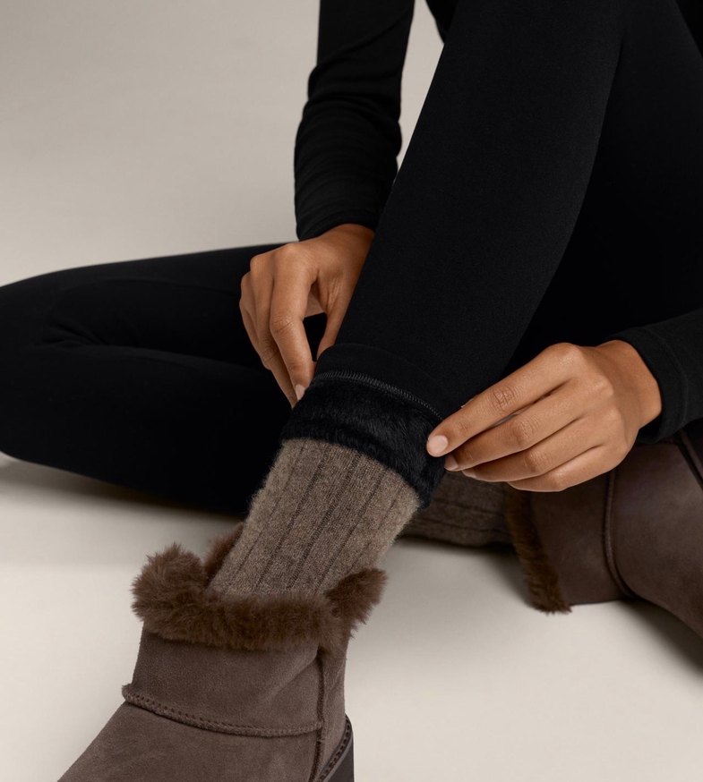 Siyah Yüksek Belli Bilek Boyu Tayt - Görsel 3