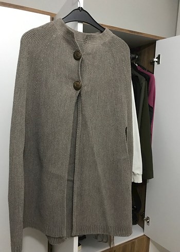 Düğmeli Gri Kadın Dış Giyim - Görsel 2