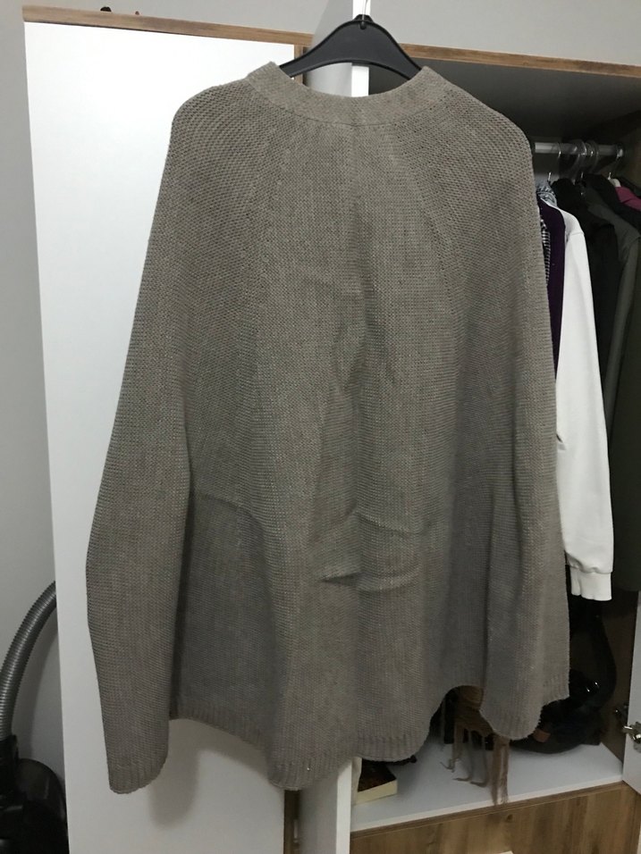 Düğmeli Gri Kadın Dış Giyim - Görsel 3