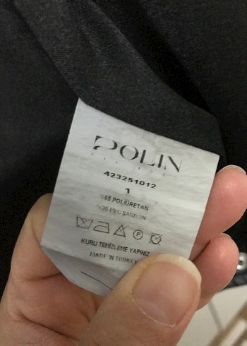 Düğmeli Siyah Biker Deri Ceket - Görsel 6