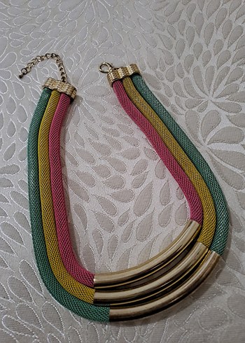 Renkli Bohem Uzun Elastik Kadın Kolye - Görsel 2