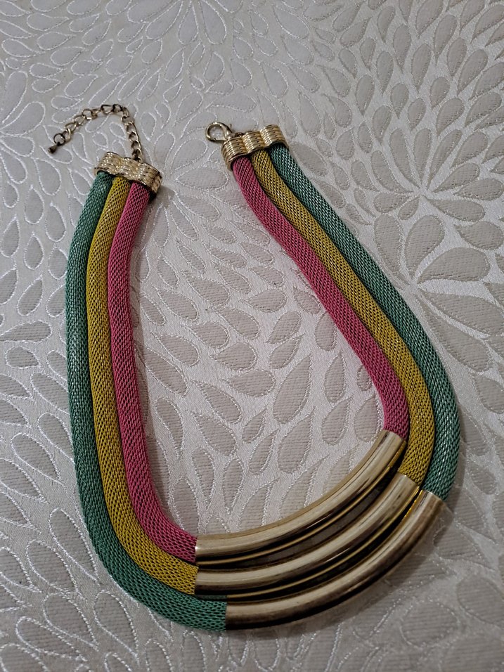 Renkli Bohem Uzun Elastik Kadın Kolye - Görsel 2