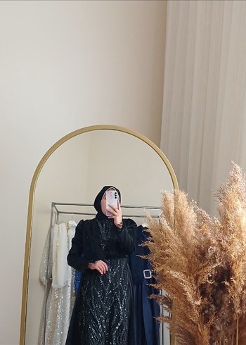 38 Beden Drapeli Siyah Uzun Kollu Gotik Elbise