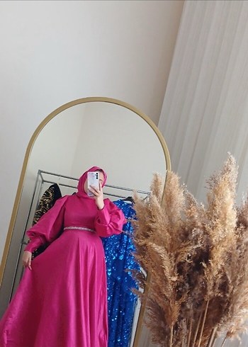 Pembe, Uzun, Salaş Kesim Tesettür Abiye