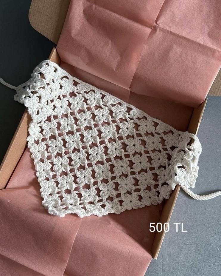 Dantel Detaylı Bohem Örgü Saç Bandı - Görsel 3